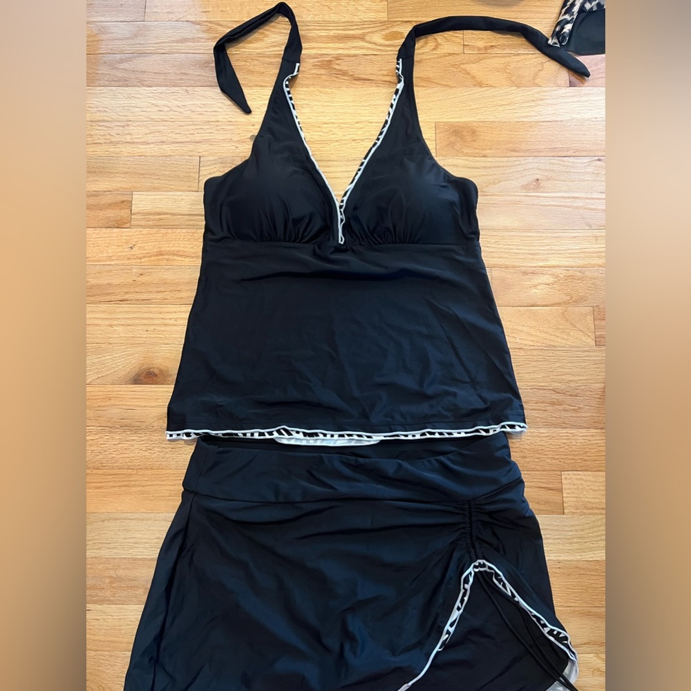 Black Tankini with Skirt Bottoms